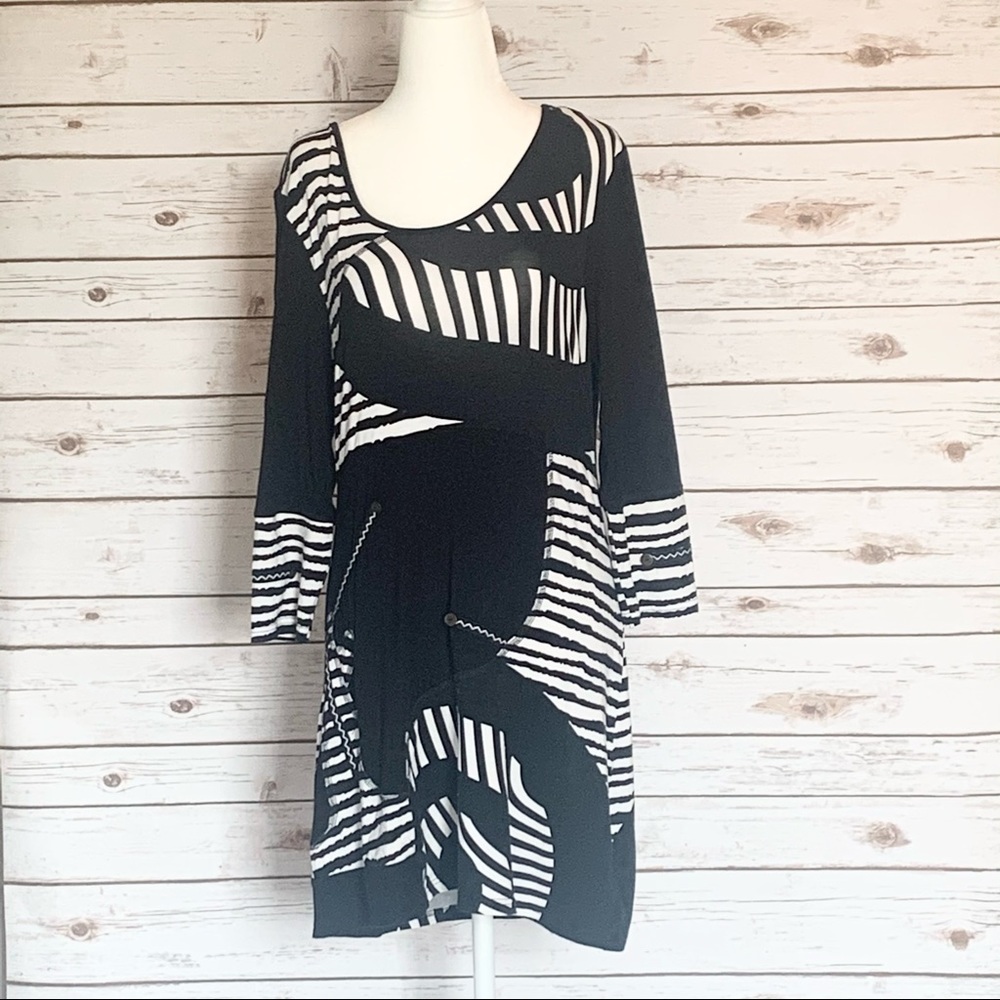 LINEA DOMANI BLACK AND WHITE TUNIC